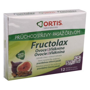 Fructolax Ovoce&Vláknina Žvýkací kostky 12ks - II. jakost