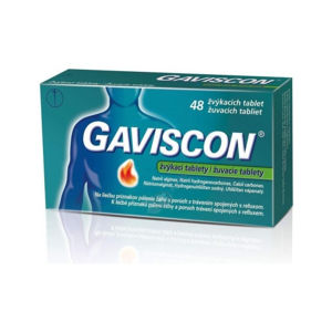 GAVISCON 250MG/133,5MG/80MG žvýkací tableta 48