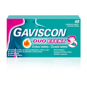 GAVISCON DUO EFEKT 250MG/106,5MG/187,5MG žvýkací tableta 48