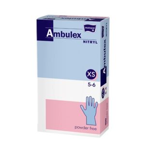 Ambulex Nitryl rukavice nitri.nepudrované XS 100ks