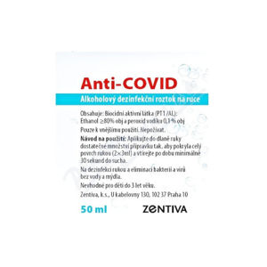 Anti-COVID Alkoholový dezinf. roztok na ruce 50ml - II. jakost