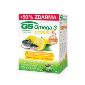 GS Omega 3 Citrus + Vitamin D3 100+50 kapslí ČR/SK - II. jakost