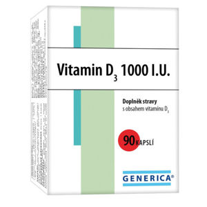 Vitamin D3 1000 I.U. cps.90 Generica - II. jakost