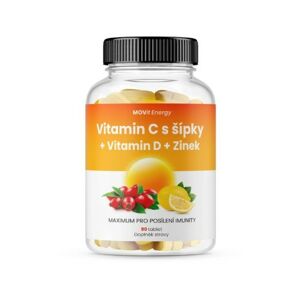 MOVit Vitamin C 1200 mg s šípky + Vitamin D + Zinek PREMIUM 90 tablet - II. jakost