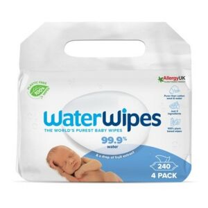WaterWipes Dětské vlhčené ubrousky 100% bioodbouratelné 4x60ks - II. jakost