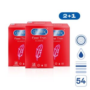 Prezervativ DUREX Feel Thin Classic 54ks (2+1) - II. jakost