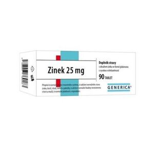 Zinek 25 mg tbl.90 Generica - II. jakost