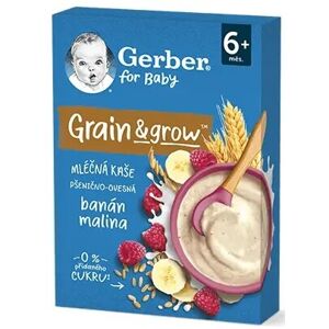 Gerber Mléčná kaše pšenično-ovesná malina banán 200g 6M+
