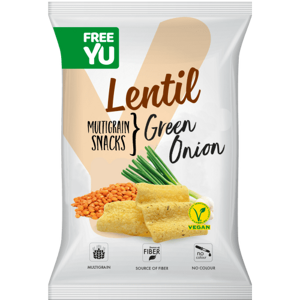 Free Yu Čočkové vícezrnné chipsy s příchutí zelené cibule 70g