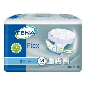 TENA Flex Plus Medium - Inkontinenční kalhotky s páskem na suchý zip (30ks) - II. jakost