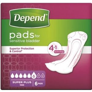 Depend Pads Super Plus Night inkontinenční vložky ženy 6 ks