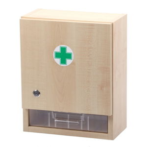 Lékárnička nástěnná dřevěná prázdná 40x32x17cm - II. jakost