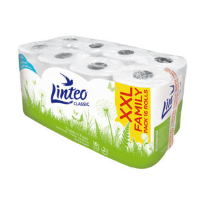 Toaletní papír LINTEO CLASSIC 2-vrstvý bílý 16rolí - II. jakost
