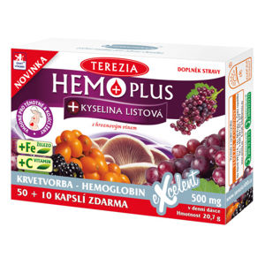 TEREZIA Hemoplus + Kyselina listová 60 kapslí - II. jakost