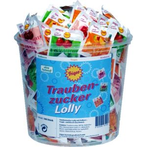 Traubenzucker Lolly lízátka z hrozn.cukru 100ks - II. jakost