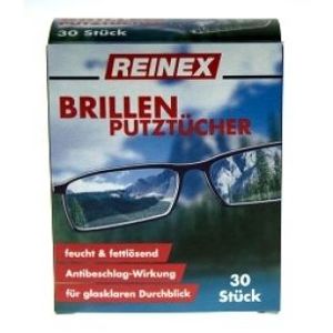 Ubrousky vlhčené na brýle REINEX 30ks - II. jakost