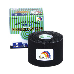 TEMTEX kinesio tejpovací páska černá 5cmx5m - II.jakost