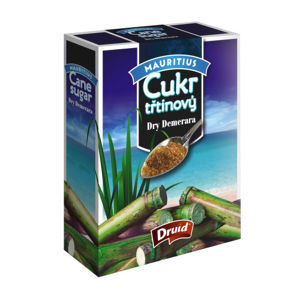 Třtinový cukr Dry Demera DRUID - krabička 400g - II. jakost