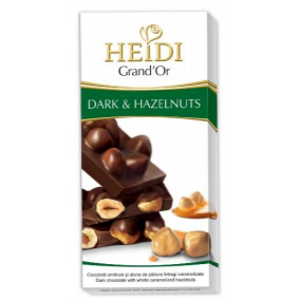 Čokoláda HEIDI GrandOr Dark&Hazelnuts 100 g
