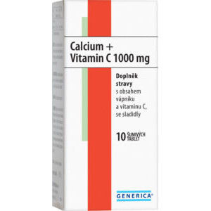 Calcium + Vitamin C 1000mg Generica eff.tbl.10 - II. jakost