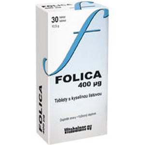 Folica 400ug -tablety s kyselinou listovou tbl.30 - II. jakost