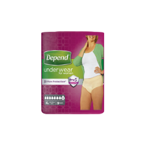 Depend Super inkontinenční kalhotky vyšší pas ženy vel.XL 9 ks - II. jakost