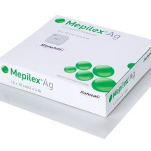MEPILEX AG antimikrobiální pěnové krytí 10X10 cm, 5 ks - II. jakost