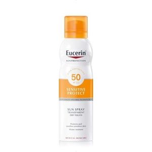 EUCERIN SUN Transparentní sprej na opalování Dry Touch Sensitive Protect SPF 50 200 ml - II. jakost