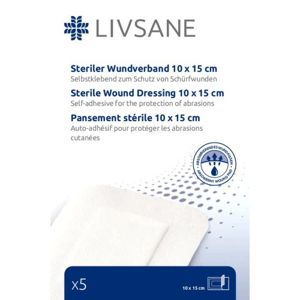 LIVSANE náplast sterilní na oděrky 10x15cm 5ks - II. jakost